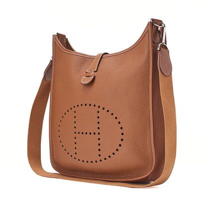 Hermes Hermes Evelyn 2 PM Trois Togo Shoulder Bag Gold Silver-Tone Hardware, Pre-Owned