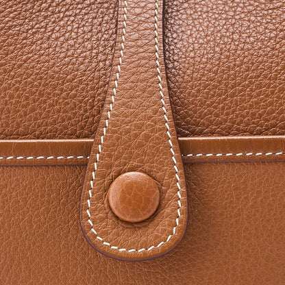Hermes Hermes Evelyn 2 PM Trois Togo Shoulder Bag Gold Silver-Tone Hardware, Pre-Owned