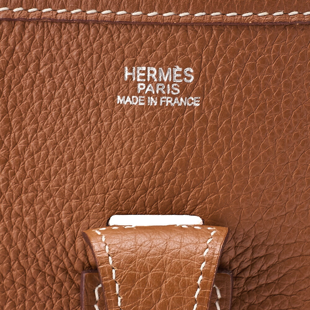 Hermes Hermes Evelyn 2 PM Trois Togo Shoulder Bag Gold Silver-Tone Hardware, Pre-Owned