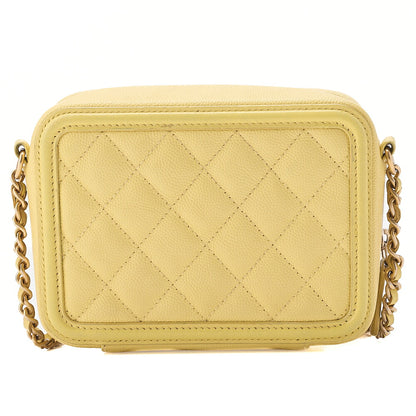 CHANEL Coco Mark CC Filigree Chain Shoulder Mini Caviar Skin Yellow Gold-Tone Hardware, Pre-Owned