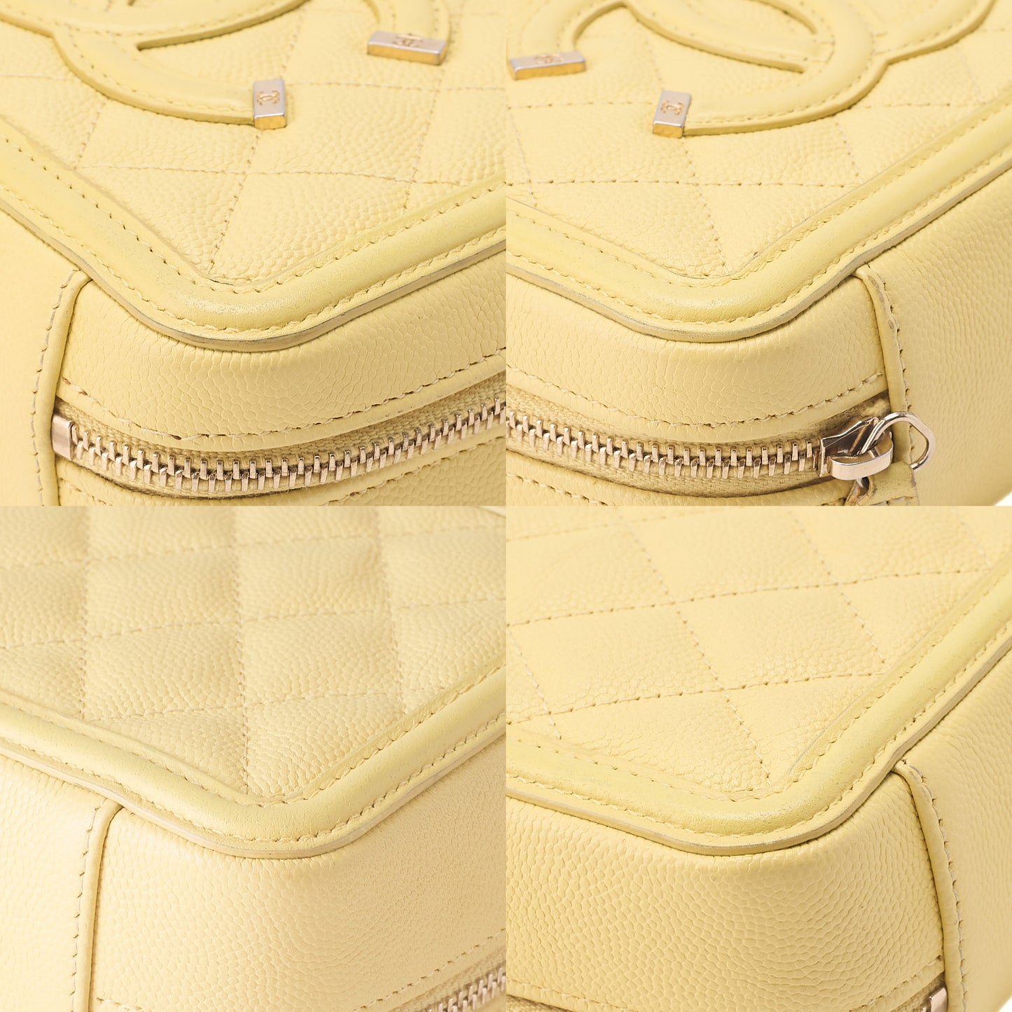 CHANEL Coco Mark CC Filigree Chain Shoulder Mini Caviar Skin Yellow Gold-Tone Hardware, Pre-Owned