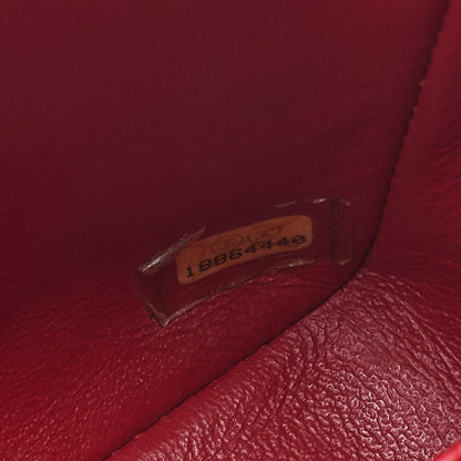 CHANEL Chain Shoulder Bag Mini Matelasse 17cm Caviar Skin Red Silver-Tone Hardware, Pre-Owned