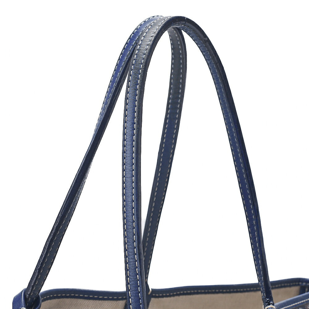 GOYARD Saint Louis PM Tote Bag Coated Canvas Navy Silver-Tone Hardware, Pre-Owned