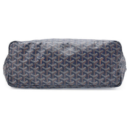 GOYARD Saint Louis PM Tote Bag Coated Canvas Navy Silver-Tone Hardware, Pre-Owned