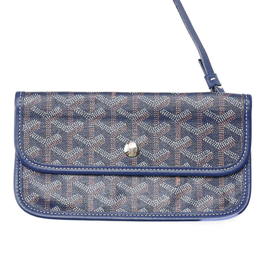 GOYARD Saint Louis PM Tote Bag Coated Canvas Navy Silver-Tone Hardware, Pre-Owned