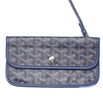 GOYARD Saint Louis PM Tote Bag Coated Canvas Navy Silver-Tone Hardware, Pre-Owned