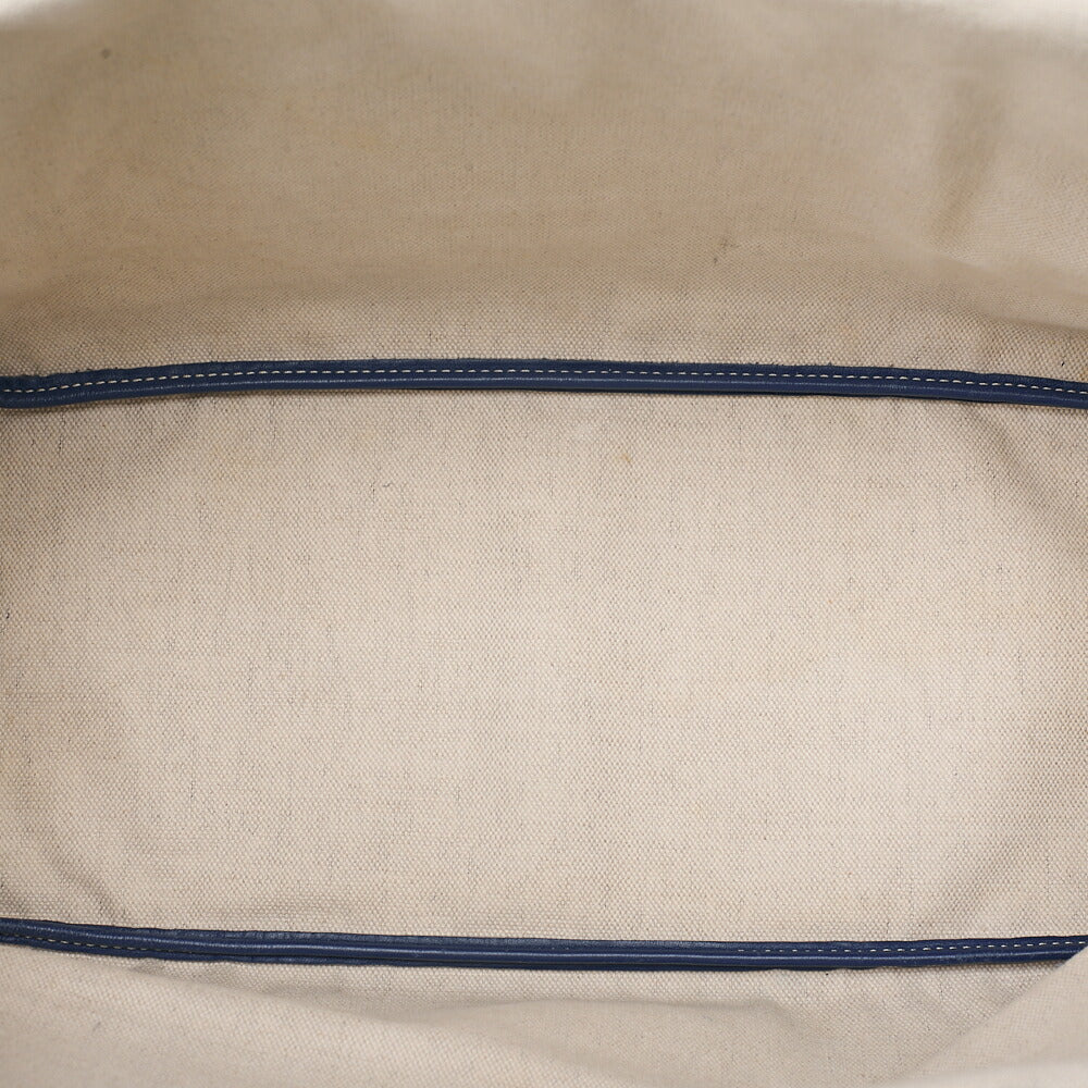 GOYARD Saint Louis PM Tote Bag Coated Canvas Navy Silver-Tone Hardware, Pre-Owned