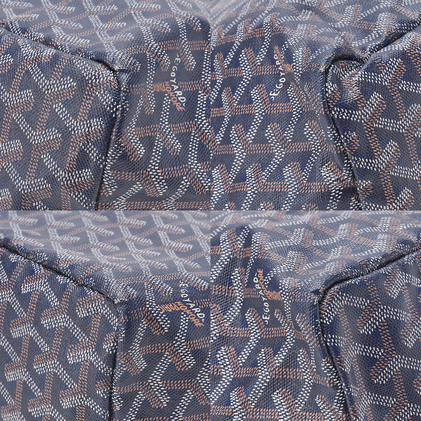 GOYARD Saint Louis PM Tote Bag Coated Canvas Navy Silver-Tone Hardware, Pre-Owned