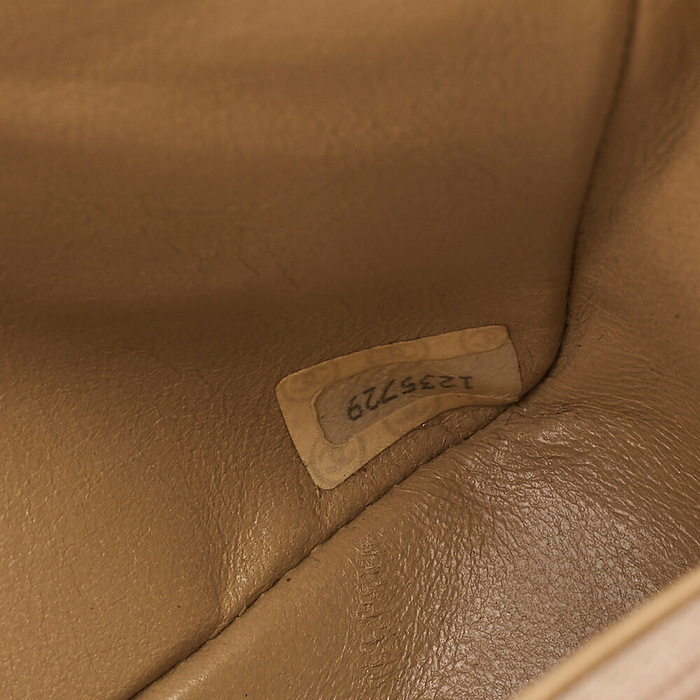 CHANEL Lambskin Lambskin Matelasse Full Flap Turn Lock Chain Shoulder Beige Gold-Tone Hardware, Pre-Owned
