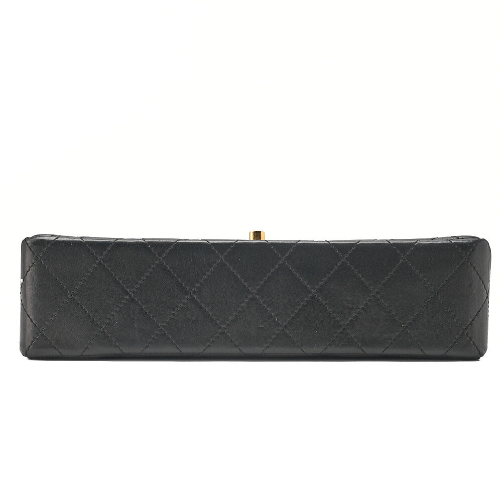 CHANEL Lambskin Matelasse 26cm Paris Limited Double Flap Shoulder Bag Black Gold-Tone Hardware, Pre-Owned