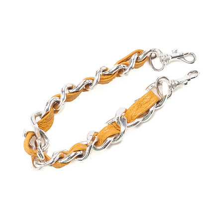 CHANEL Chanel Caviar Skin Drawstring Matelasse Chain Backpack with Plate Charm Yellow Silver-Tone Hardware, Pre-Owned