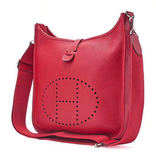 Hermes Hermes Eveline PM 3 Trois Torion Clermans Shoulder Bag Vermillion Silver-Tone Hardware, Pre-Owned
