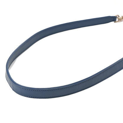 CHANEL Calfskin V-Stitch Turn Lock 2-Way Chain Shoulder Navy Gold-Tone Hardware, Pre-Owned