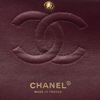 CHANEL Caviar Skin Matelasse 25cm Double Flap Chain Shoulder Black Gold-Tone Hardware, Pre-Owned