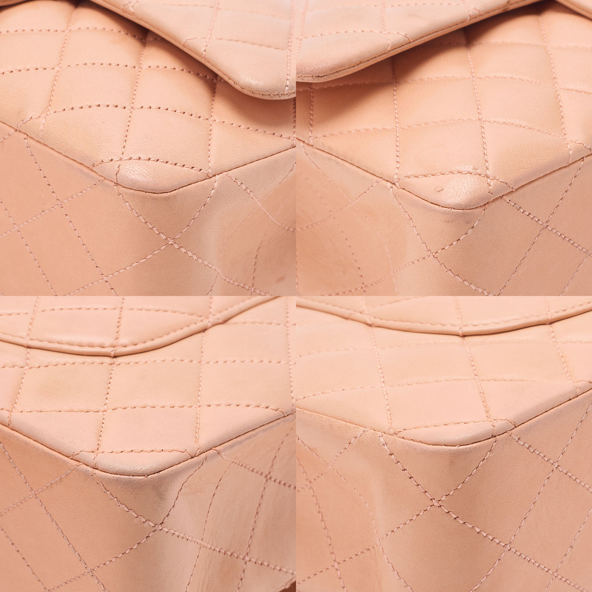 CHANEL Chain Shoulder Bag Matelasse Double Flap 25 Turn Lock Lambskin Salmon Pink Gold-Tone Hardware, Pre-Owned