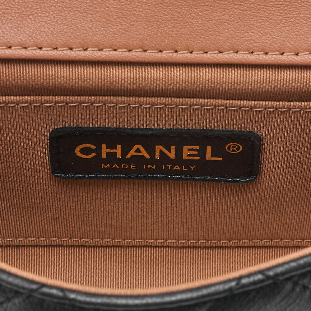 CHANEL Chain Shoulder Bag Mini Matelasse Single Flap Lambskin X Jersey Black Bicolor Shoulder Gold-Tone Hardware, Pre-Owned