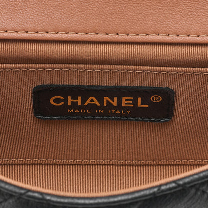 CHANEL Chain Shoulder Bag Mini Matelasse Single Flap Lambskin X Jersey Black Bicolor Shoulder Gold-Tone Hardware, Pre-Owned