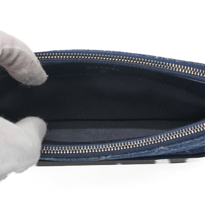 CHANEL Vintage Calf X Denim Gabrielle de Chanel Chain Shoulder Navy Gold X Silver-Tone Hardware, Pre-Owned
