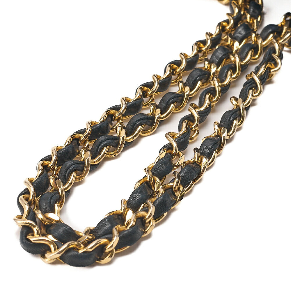 CHANEL Matelasse Circle Coco Lambskin Chain Shoulder Black Gold-Tone Hardware, Pre-Owned