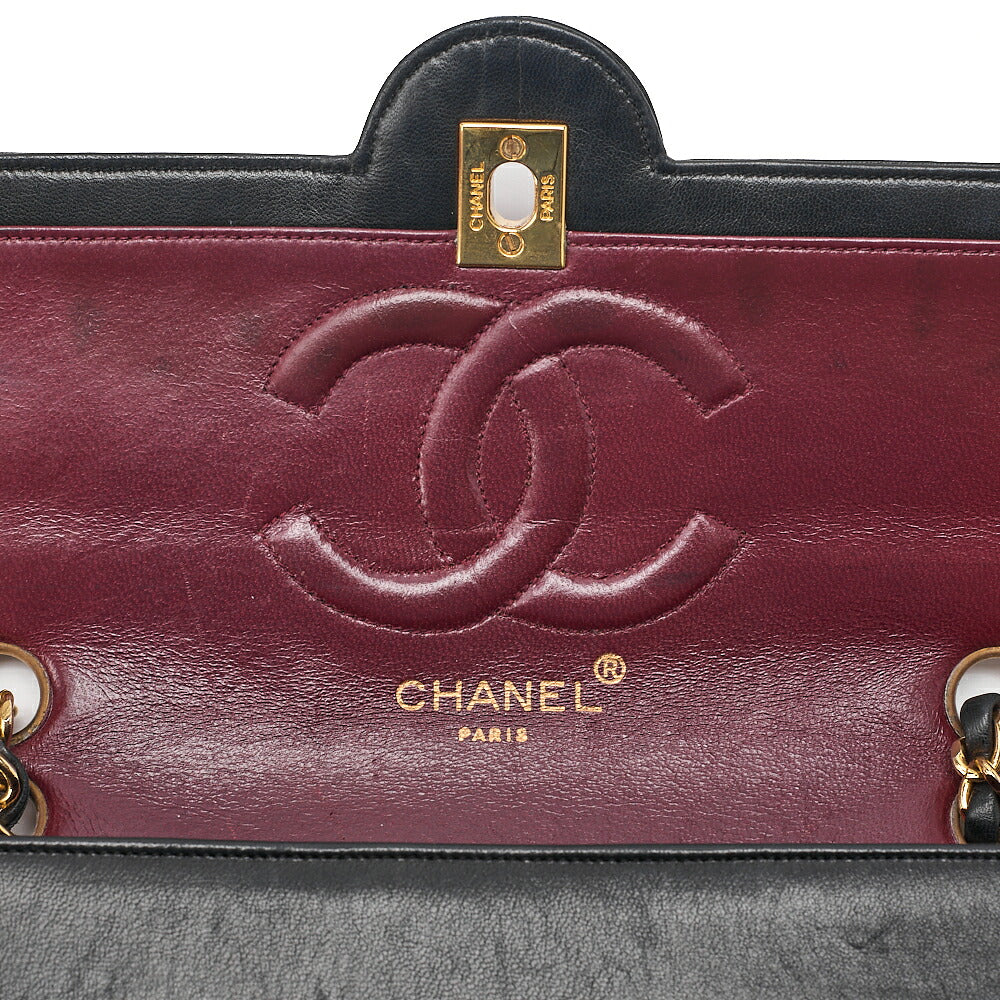 CHANEL Matelasse Circle Coco Lambskin Chain Shoulder Black Gold-Tone Hardware, Pre-Owned