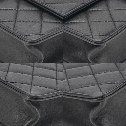 CHANEL Chain Wallet Matelasse Fic Pearl Lambskin Black Gold-Tone Hardware, Pre-Owned