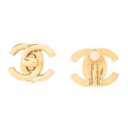 CHANEL Coco Mark Turnlock 95A Earrings GP Gold (Gold Plated)Gold -Tone Hardware, Pre-Owned