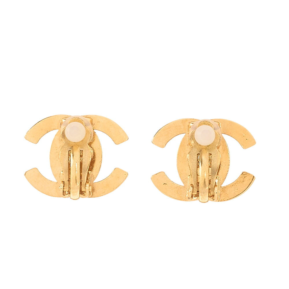 CHANEL Coco Mark Turnlock 95A Earrings GP Gold (Gold Plated)Gold -Tone Hardware, Pre-Owned