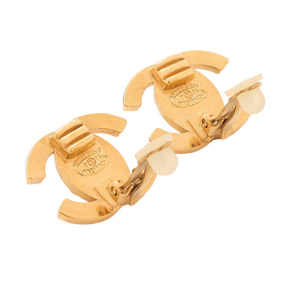 CHANEL Coco Mark Turnlock 95A Earrings GP Gold (Gold Plated)Gold -Tone Hardware, Pre-Owned