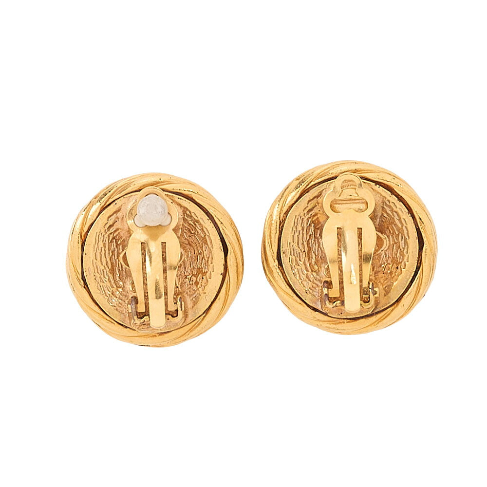 CHANEL Coco Mark 93P Earrings GP Gold (Gold Plated)Gold -Tone Hardware, Pre-Owned