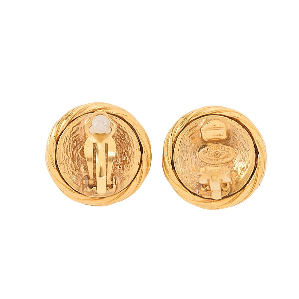CHANEL Coco Mark 93P Earrings GP Gold (Gold Plated)Gold -Tone Hardware, Pre-Owned