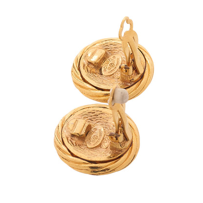 CHANEL Coco Mark 93P Earrings GP Gold (Gold Plated)Gold -Tone Hardware, Pre-Owned