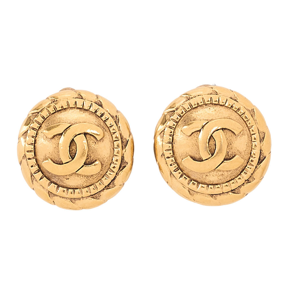 CHANEL Coco Mark 2398 Earrings GP Gold (Gold Plated) Gold-Tone Hardware, Pre-Owned