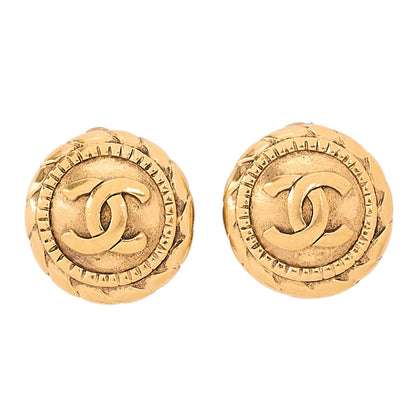 CHANEL Coco Mark 2398 Earrings GP Gold (Gold Plated) Gold-Tone Hardware, Pre-Owned