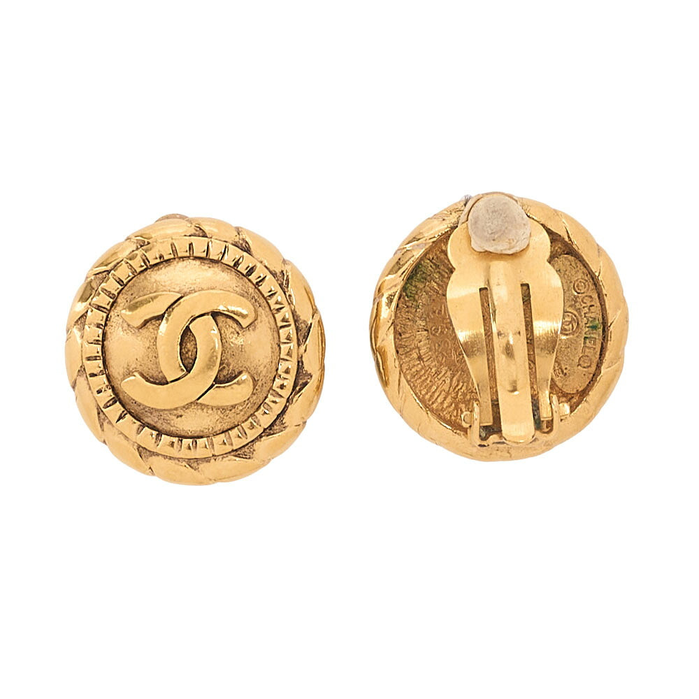 CHANEL Coco Mark 2398 Earrings GP Gold (Gold Plated) Gold-Tone Hardware, Pre-Owned