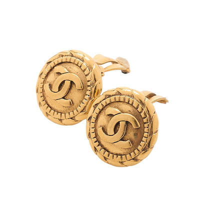 CHANEL Coco Mark 2398 Earrings GP Gold (Gold Plated) Gold-Tone Hardware, Pre-Owned