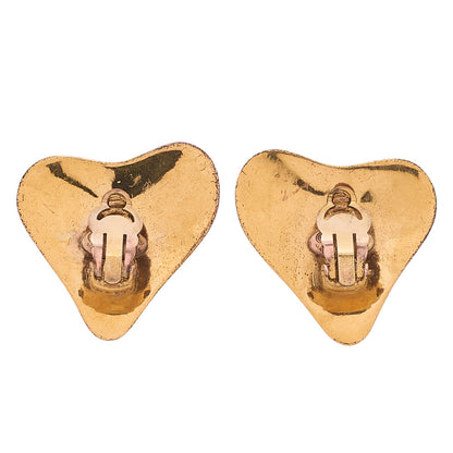CHANEL Coco Mark Heart-Shaped 93P Earrings GP Gold (Gold Plated)Gold-Tone Hardware, Pre-Owned