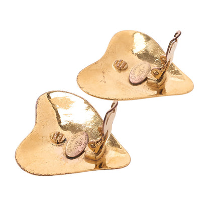 CHANEL Coco Mark Heart-Shaped 93P Earrings GP Gold (Gold Plated)Gold-Tone Hardware, Pre-Owned