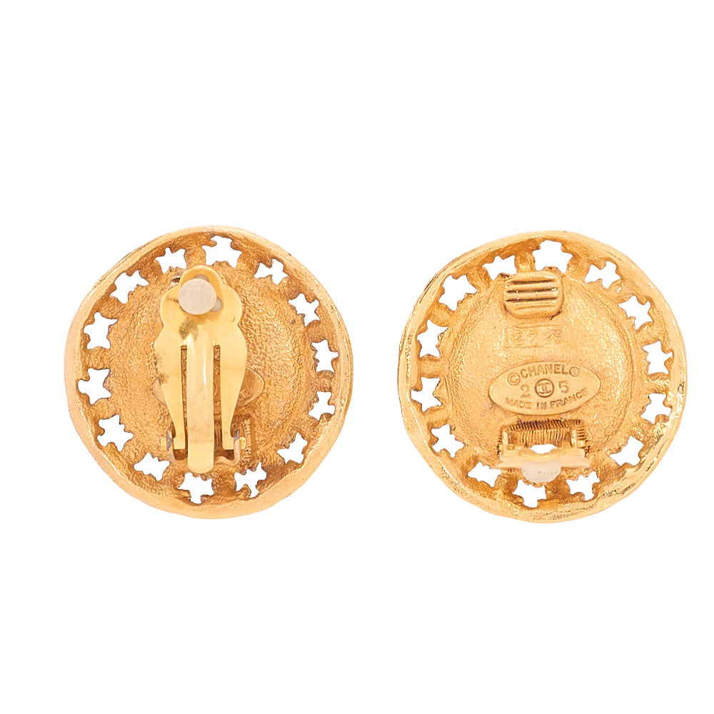 CHANEL Pearl Earrings 25 GP X Faux Pearl Gold (Gold Plating) Gold-Tone Hardware, Pre-Owned