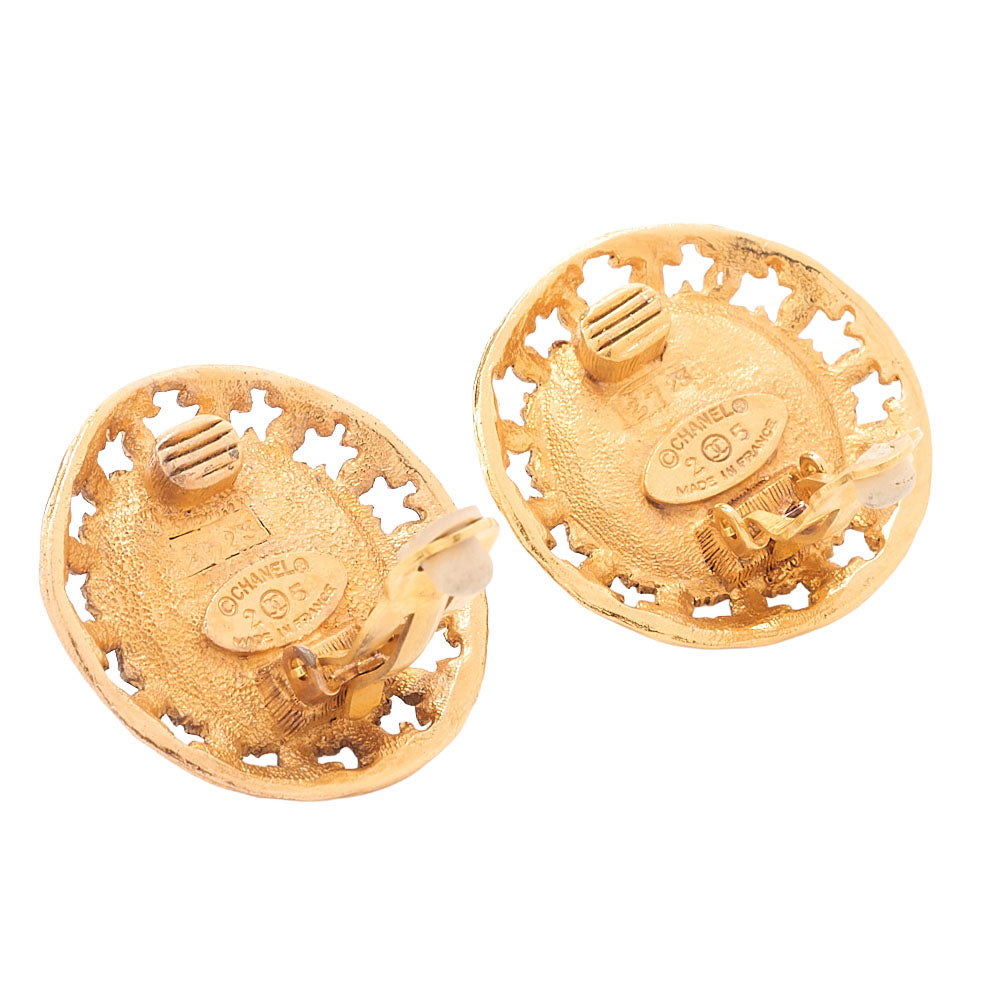 CHANEL Pearl Earrings 25 GP X Faux Pearl Gold (Gold Plating) Gold-Tone Hardware, Pre-Owned