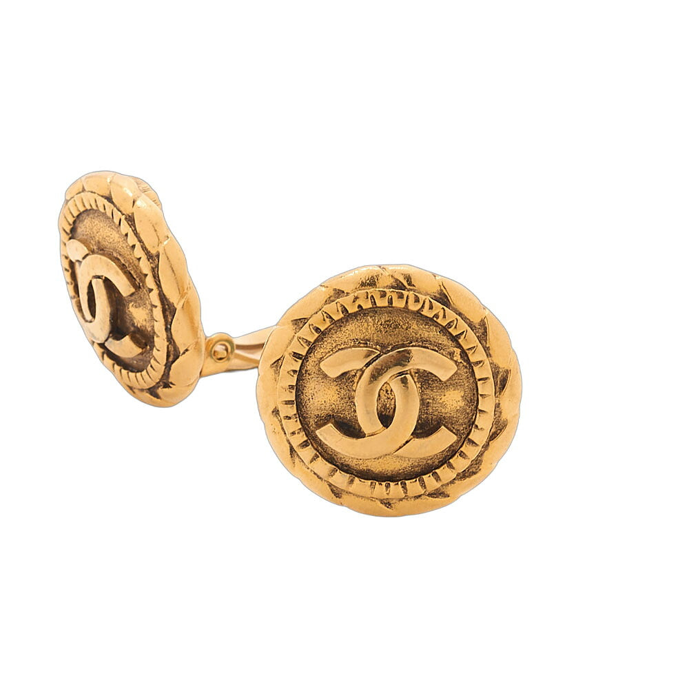 CHANEL Coco Mark 2398 Earrings GP Gold (Gold Plated)Gold-Tone Hardware, Pre-Owned