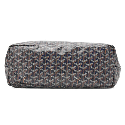 GOYARD Saint Louis PM Tote Bag Coated Canvas Navy Silver-Tone Hardware, Pre-Owned