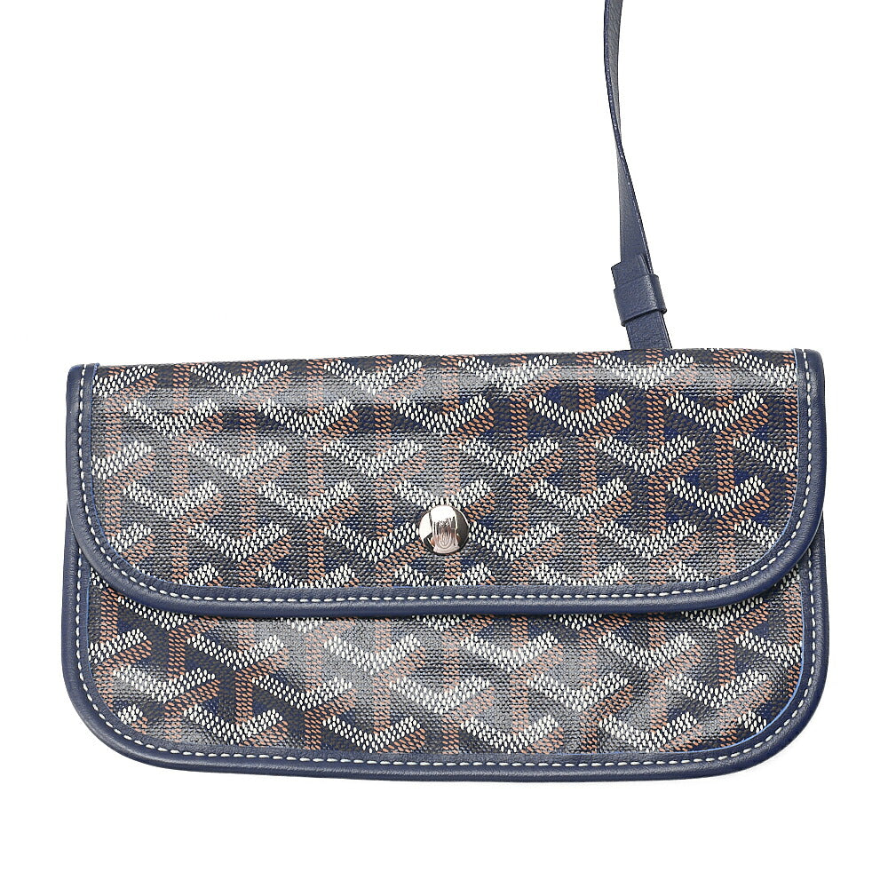 GOYARD Saint Louis PM Tote Bag Coated Canvas Navy Silver-Tone Hardware, Pre-Owned