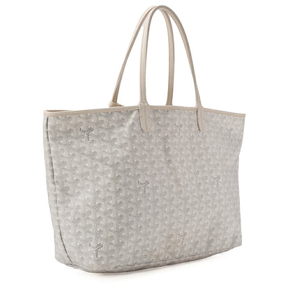 GOYARD Saint-Louis PM Tote Bag Coated Canvas White Silver-Tone Hardware, Pre-Owned