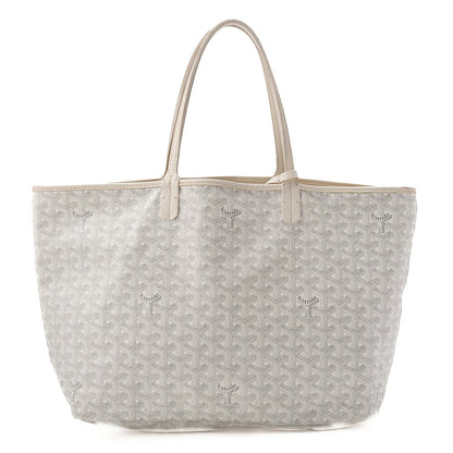 GOYARD Saint-Louis PM Tote Bag Coated Canvas White Silver-Tone Hardware, Pre-Owned