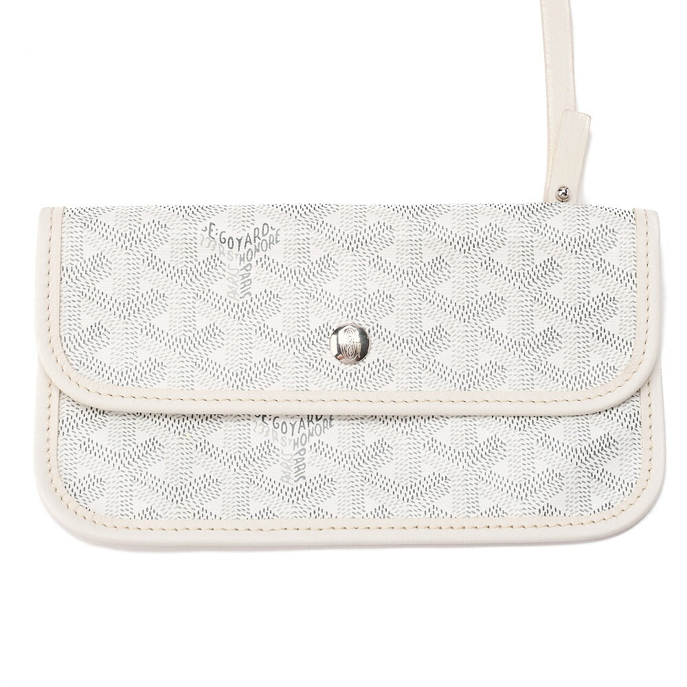 GOYARD Saint-Louis PM Tote Bag Coated Canvas White Silver-Tone Hardware, Pre-Owned