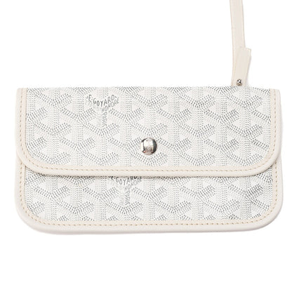 GOYARD Saint-Louis PM Tote Bag Coated Canvas White Silver-Tone Hardware, Pre-Owned