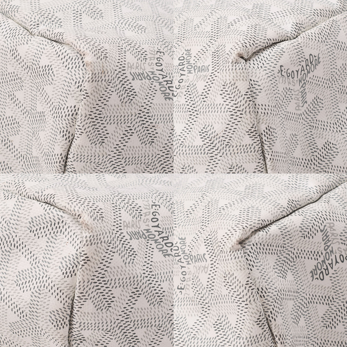 GOYARD Saint-Louis PM Tote Bag Coated Canvas White Silver-Tone Hardware, Pre-Owned