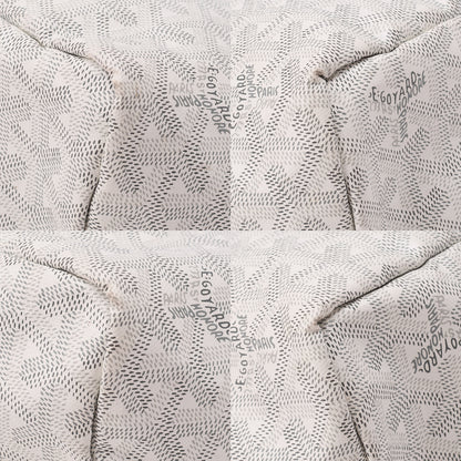 GOYARD Saint-Louis PM Tote Bag Coated Canvas White Silver-Tone Hardware, Pre-Owned