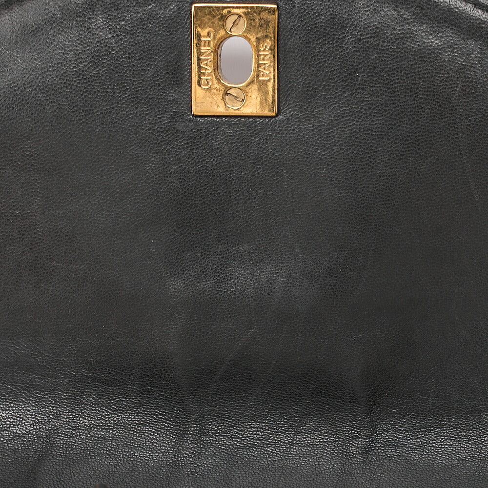CHANEL Chanel Matelasse W Turn Lock Chain Backpack Lambskin Black Gold-Tone Hardware, Pre-Owned