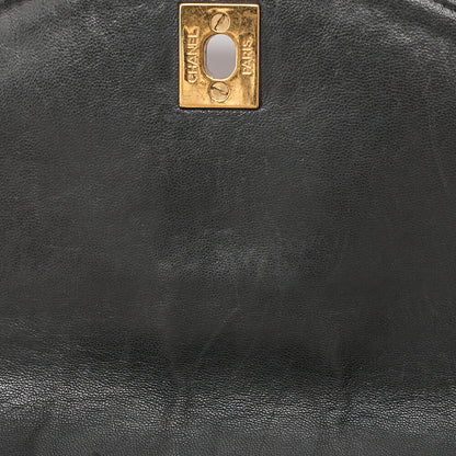 CHANEL Chanel Matelasse W Turn Lock Chain Backpack Lambskin Black Gold-Tone Hardware, Pre-Owned